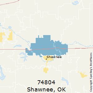 shawnee oklahoma zip code map.